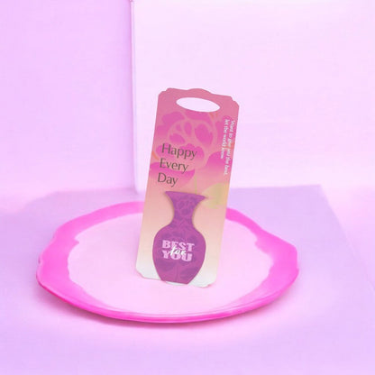 Suport dreptunghiular pentru o floare model vază - roz (set 10 buc) - 32x13cm - CraftUp