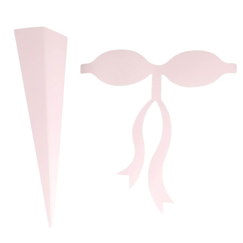 Suport elegant pentru buchete cu fundă - Roz (set 10 buc) - CraftUp