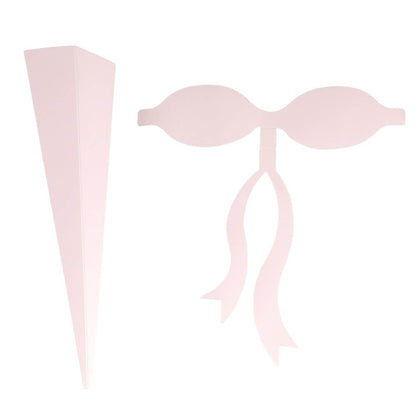 Suport elegant pentru buchete cu fundă - Roz (set 10 buc) - CraftUp