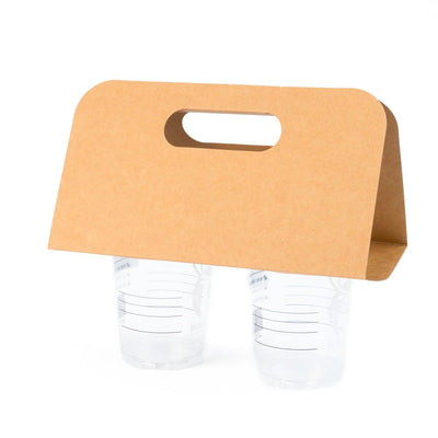 Suport kraft cu mâner pentru două pahare 24x39.5cm (set 50 buc) - CraftUp
