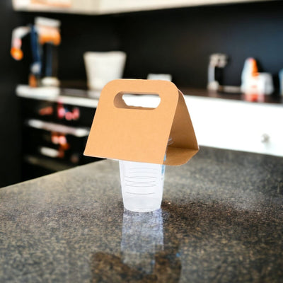 Suport kraft cu mâner pentru un pahar 15x39.5cm (set 50 buc) - CraftUp