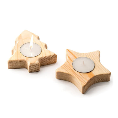 Suport lumânare din lemn - STEA - CraftUp