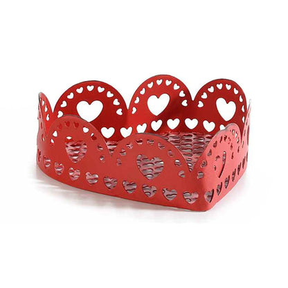 Suport metalic în formă de inimă - roșu - CraftUp