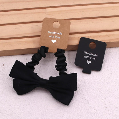 Suport pătrat cu adeziv și mesaj Handmade with love - negru (set 100 buc) - CraftUp