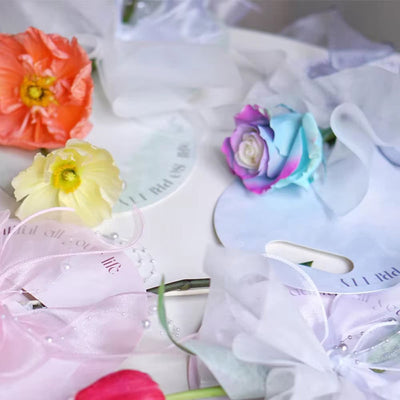 Suport rotund pentru flori - mov (set 10 buc) - CraftUp