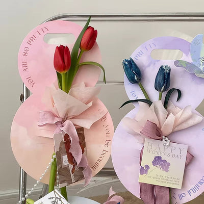 Suport rotund pentru flori - mov (set 10 buc) - CraftUp