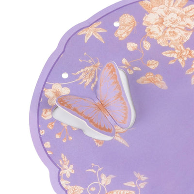 Suport vintage rotund pentru flori - mov (set 10 buc) - 21x28cm - CraftUp