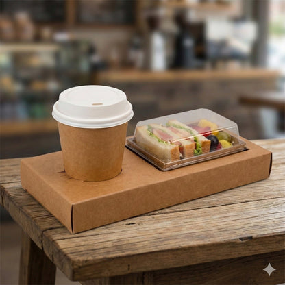 Tavă cu 2 inserții - un pahar și o tăviță - Kraft (set 50 buc) - CraftUp