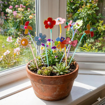 Toppere decorative cu flori și fluturi pentru aranjamente florale (set 50 buc) - CraftUp