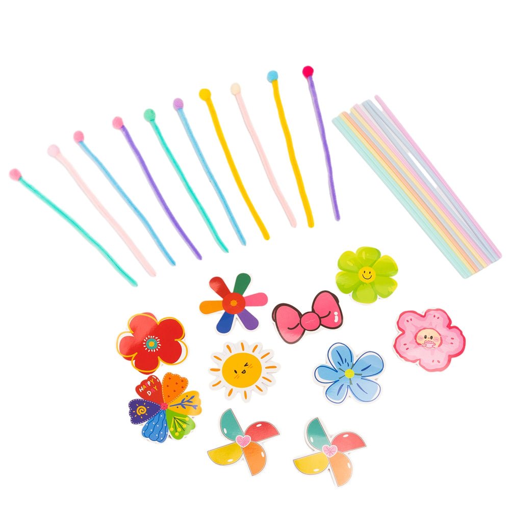 Toppere decorative cu flori și fluturi pentru aranjamente florale (set 50 buc) - CraftUp