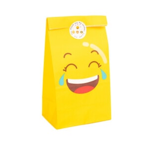 Pungi dreptunghiulare model emoticoane și sticker - galben (set 24 buc) 1 - craftup.ro